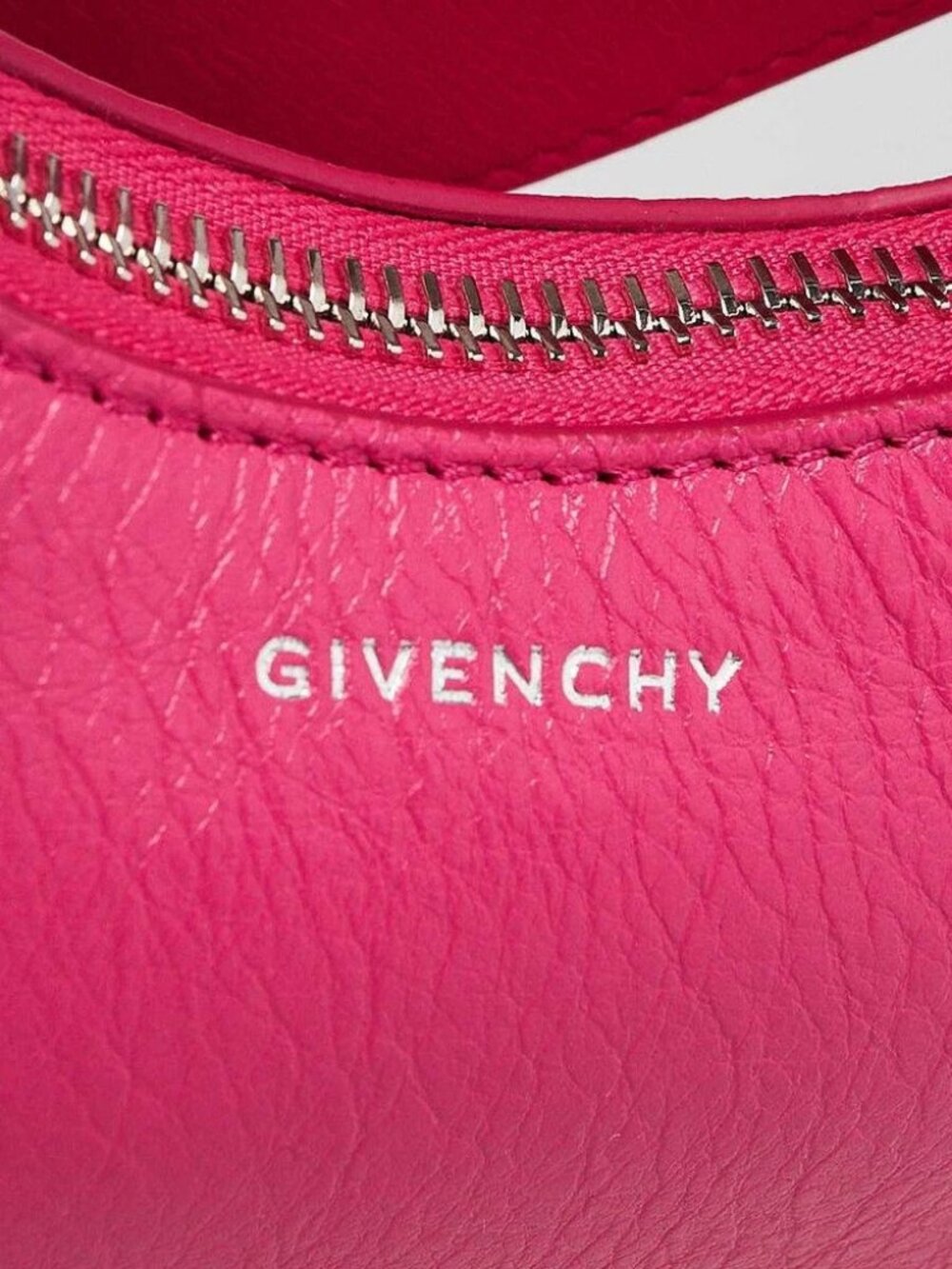 Givenchy Hot Pink Smooth Leather Mini Moon Cut Out Shoulder Bag - Picture 7 of 12